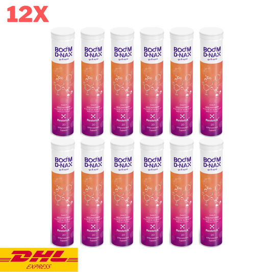 12x Boom D-NAX Multivitamin Anti-aging Supplement Boost Effervescent Tablet