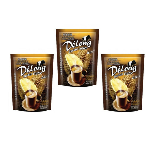 3x DeLong Instant Durian Coffee Powder Drink Monthong Thai Product Halal