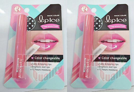 2 x MENTHOLATUM Lip Ice SHEER COLOR Fragrance Free Lip Moisturizer Pink Shade 2g