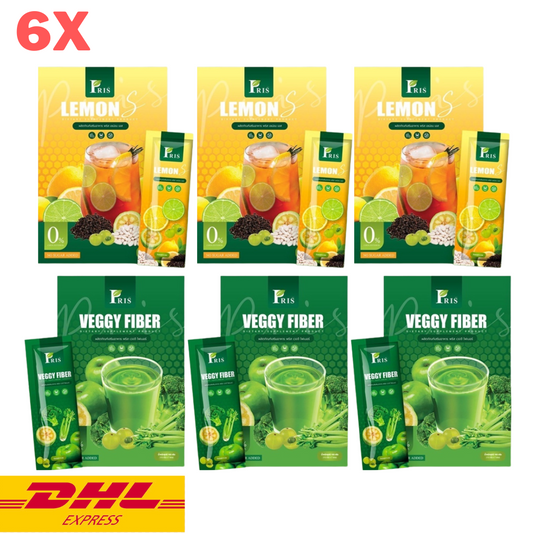 Pris Veggy Fiber 3x +Lemon 3x Detox Drink Powder Skin Healthy Slim Cleansing