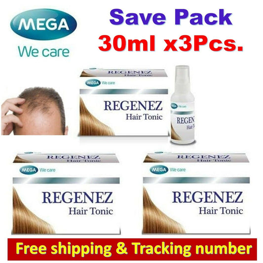 3x MEGA REGENEZ Hair Tonic Growth Vitamins Scalp Roots Treatment Nourishes Hair