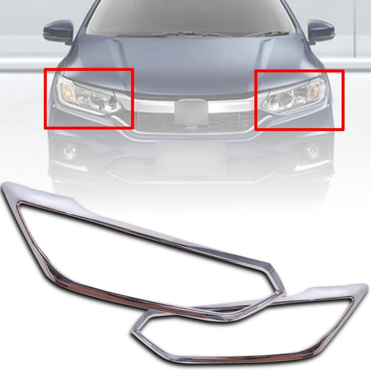 Cover Head Light Lamp Chrome Trim Fit For Honda City Sedan 2017 2018-2019