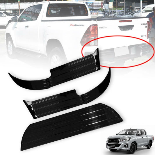 Rear Bumper Scuff Plate Cover Chrome Black For Toyota Hilux SR M70 M80 2015-2019