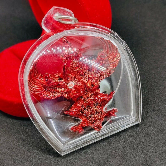 Phaya Red Garuda 6 Arms King of the billionaires Thai Buddha Amulet Waterproof