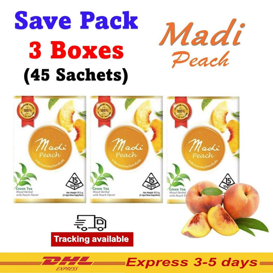 3x MADI Peach Green Tea Fermented Mulberry Herbal Mix Detox Weight Loss Control