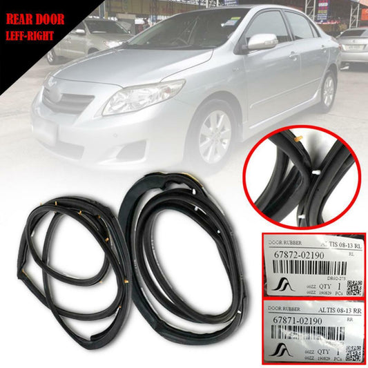 2 Door Rubber Seal Weatherstrip Rear LH RH Fit Toyota Corolla E140 Sedan 2008-13