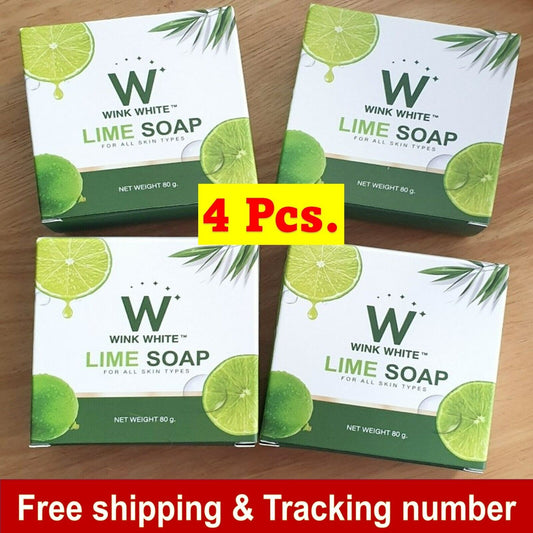 4x Natural Herbs Lime Soap Anti Aging Spots Smooth Aura Radiant Skin Face 80g