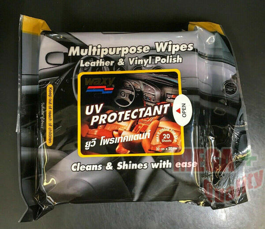 Waxy Wipes Leather and Vinyl Polish Wax Car Cleans Shine Auto Care Color