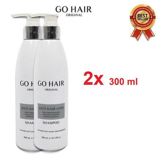 2x Go Hair Anti Hair Loss Hair Fall Shampoo Reduce Itching 300ml (10.14fl.oz.)