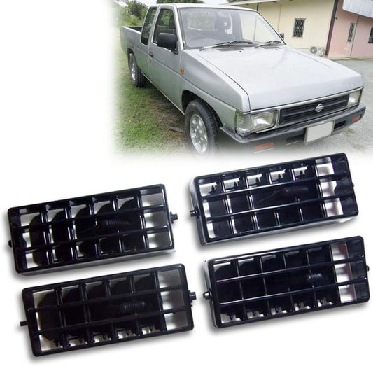 Air Vent Ventilator Grille 4PCs Black For Nissan D21 Frontier Hardbody 1987-1995