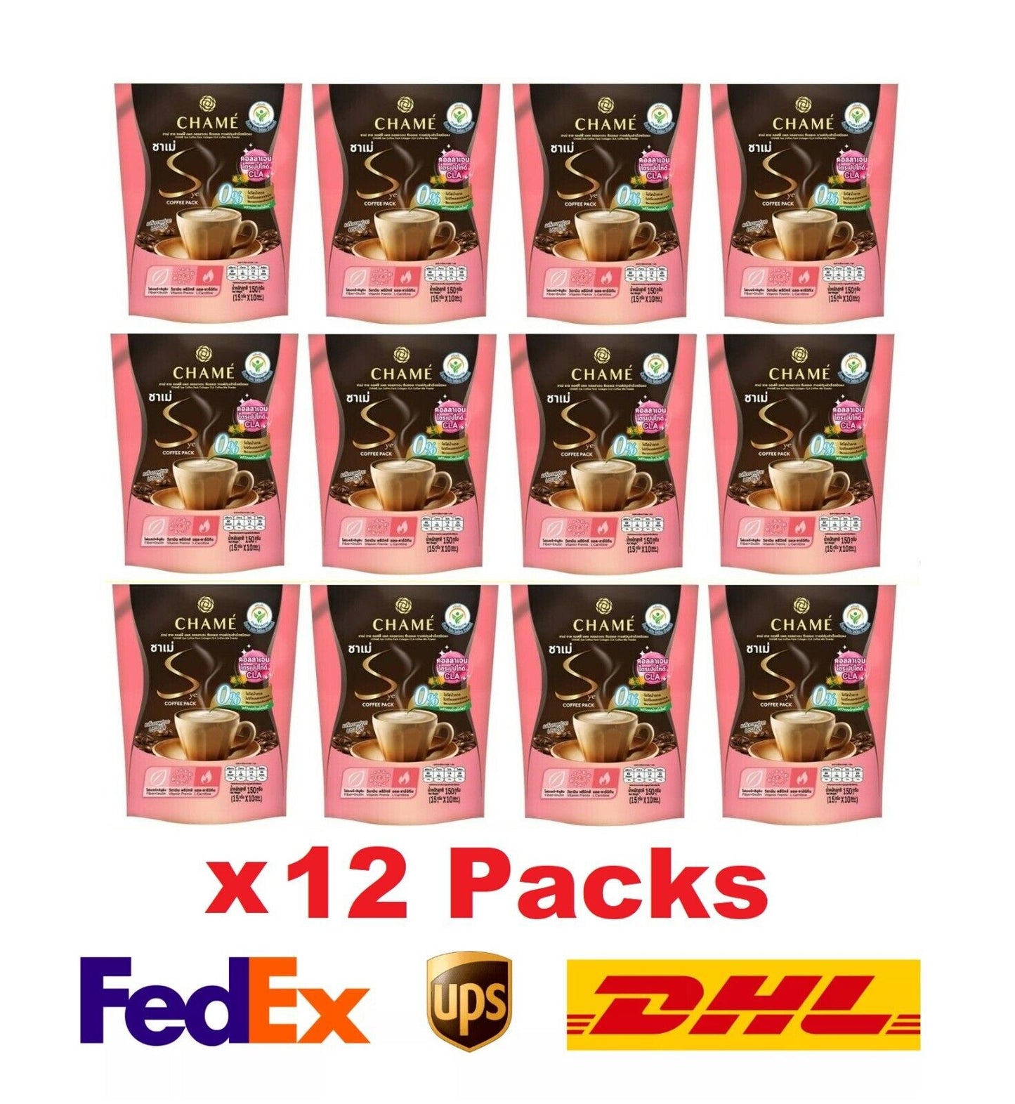 12xChame Sye Instant Coffee Tripeptide Collagen Weight Control Skin Aging Bright