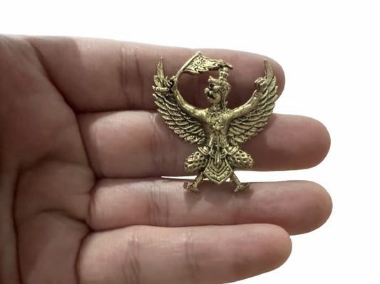 Phaya Krut GARUDA Holding Flag Thai Statue Holy Magic Talisman Wealth Amulet