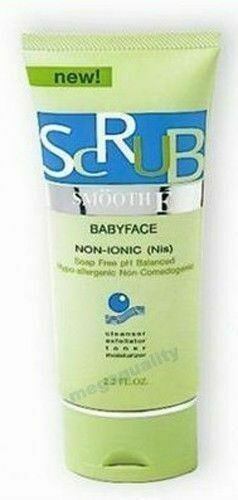 SMOOTH E BABYFACE SCRUB NON-IONIC CLEANSER EXFOLLATOR MOISTURIZUR 66 G. 2.2 oz