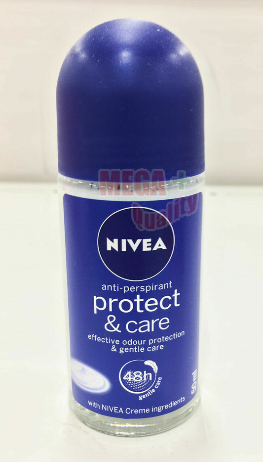 Nivea Anti Perspirant Protect and Care RollOn 48h Effective Odour Protection 50g