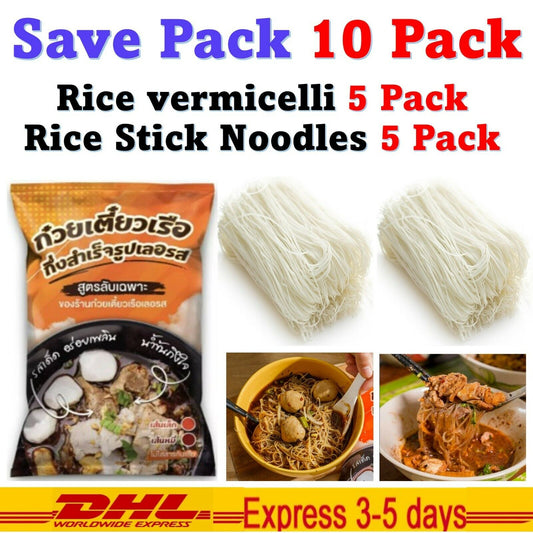 10x LeRos Instant Boat Noodles Thai Style Great Spicy Intense Flavor Pork 150g