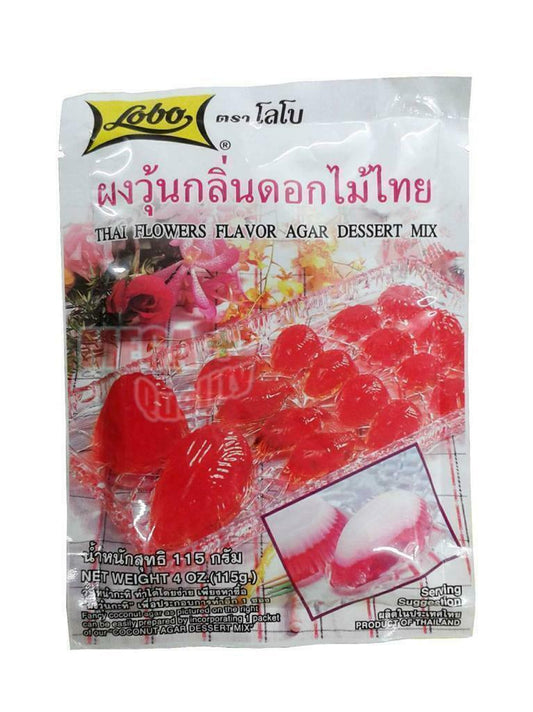 Lobo THAI FLOWERS FLAVOR AGAR DESSERT MIX Thai Fruits - Red - Sweet Agar 115g