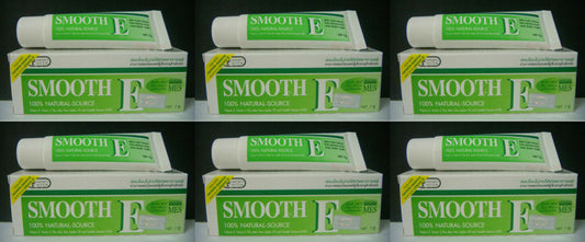 6 x Smooth E Cream Vitamin E Plus Aloe Vera black spots Reduces scars 7 g.