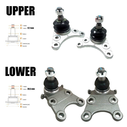 4x Ball Joint Upper Lower For Isuzu D-max Holden Rodeo Pickup UTE 2WD 2002-2011