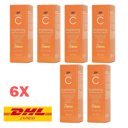 6x Boots Vitamin C Brightening Intensive Serum Skin Brightening Smooth 30 ml