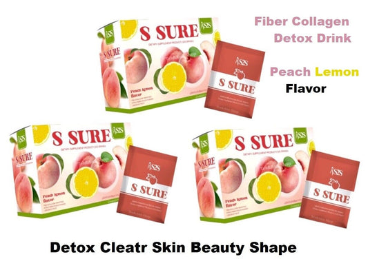 3xS Sure Peach Lemon Flavor Detox Drink Fiber Collagen belly collapse skin clear