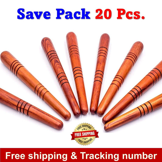 20Pcs Wooden Massager Foot Hand Stick Thai Spa Relax Body Therapy Pain Relief