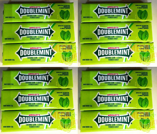 12 x 13.5g New Wrigley s Doublemint Chewing MINT Bubble Gum Sticks Tabs