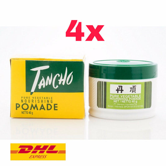 4x TANCHO POMADE NOURISHING HAIR CREAM SHINE STYLING GROOM PURE VEGETABLE 40 g
