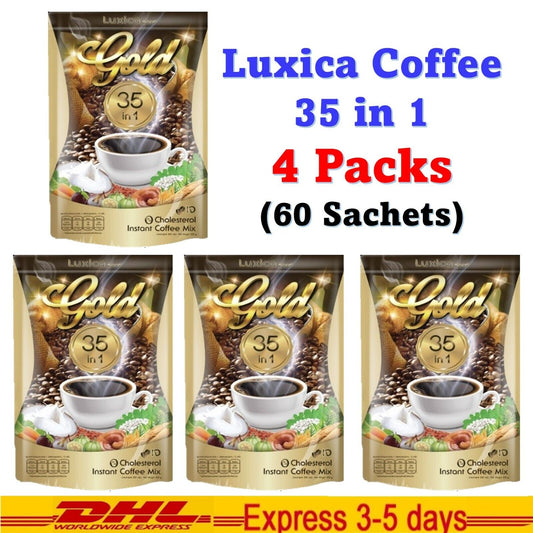 4x Luxica Herbal Coffee 35in1 Multivitamin Antioxidant Fat Free No Sugar Natural
