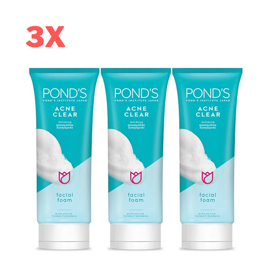 3x POND'S Acne Clear Facial Foam Cleanser Reduce Oily Skin Bacteria Radiant 100g
