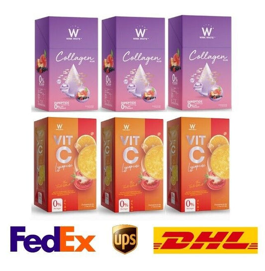 6x Wink White Collagen Plus & Vit-C & Instant Drink Nourish Skin Healthy Radiant