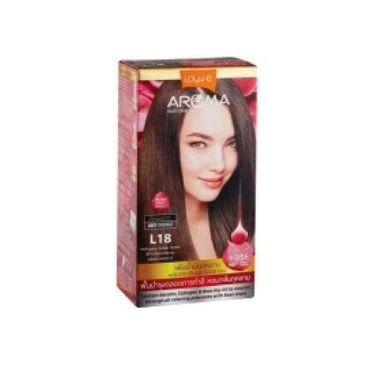 Lolane Aroma Color Cream Grey Coverage L18 Mahogany Golden Brown 60 ml
