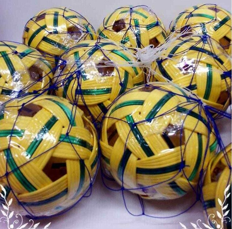 Rattan ball sepak takraw kick volleyball new training sport game yellow green
