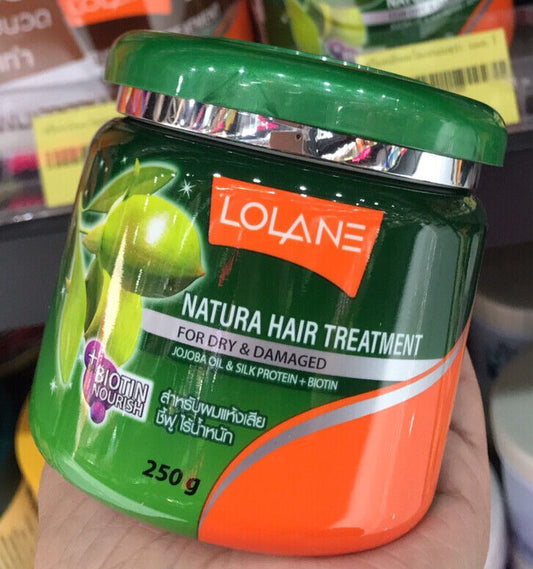 Lolane Natura Hair Treatment for Dry Damaged Hair Jojoba Oil Silk Protein 250ml