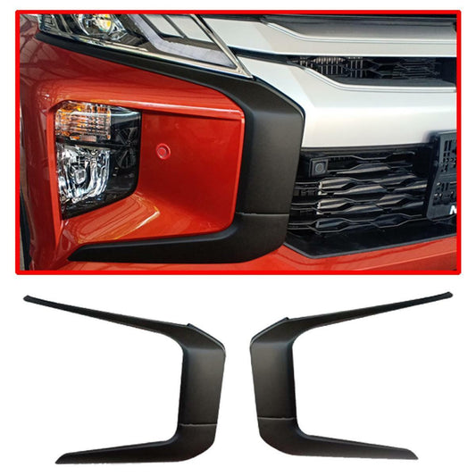 Side Front Bumper Cover Matte Black Trim For Mitsubishi L200 Triton MR 2019-2020