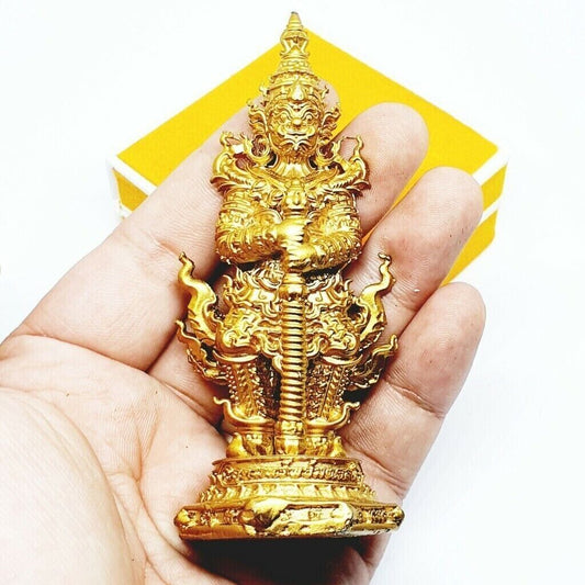 Wessuwan Giant God Worship Statue 10 cm. Rich Luck Protection Thai Buddha Amulet