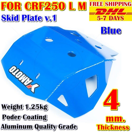 UNDER GUARD SKID PLATE FOR HONDA CRF250 L M ALUMINIUM 4 mm Blue Powder Coat