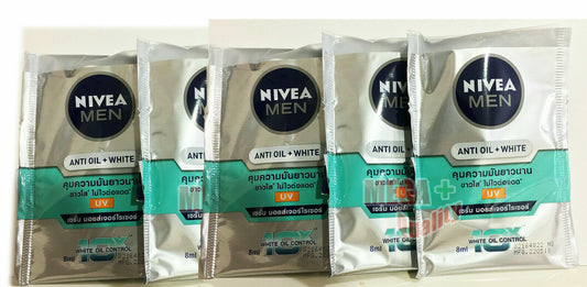 5 x NIVEA Men 10x Anti Oil Control Whitening UV Protection Serum Moisturizer 8ml