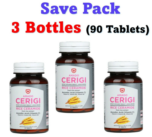 3x Amado Cerigi Radiant Skin Rice Extract Restore Dry Dehydrated Moisture