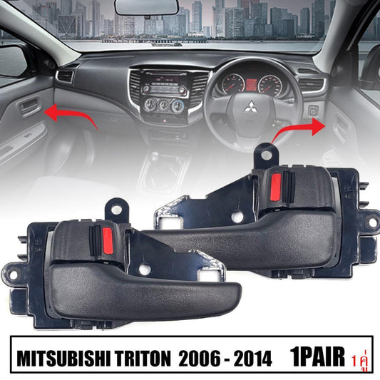 Pair LR Black Inner Door Handle FIT MITSUBISHI TRITON L200 2006 - 2014 PICKUP