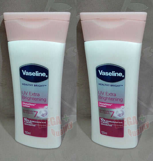 2 x Vaseline Healthy White Skin Lightening Body Lotion Care Intensive 120 ml.