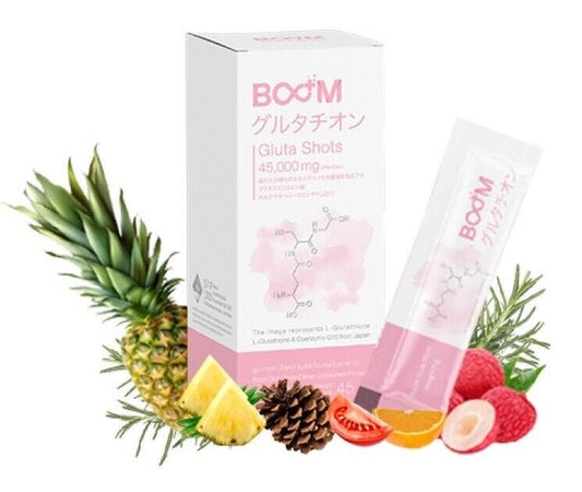 BOOM Gluta Shots 45,000 mg.Q10 Skin Care Aura Radiant New Innovation Product