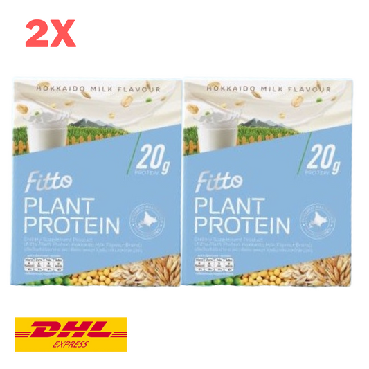 2x Fitto Plant-Based Protein Hokkaido Milk Flavour Powder Drink Health Nutrition