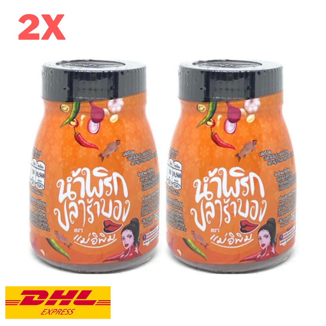 2x Plara Bong Mae E Pim Thai Fermented Pickled Fish Chili Paste Pimrypie 180g