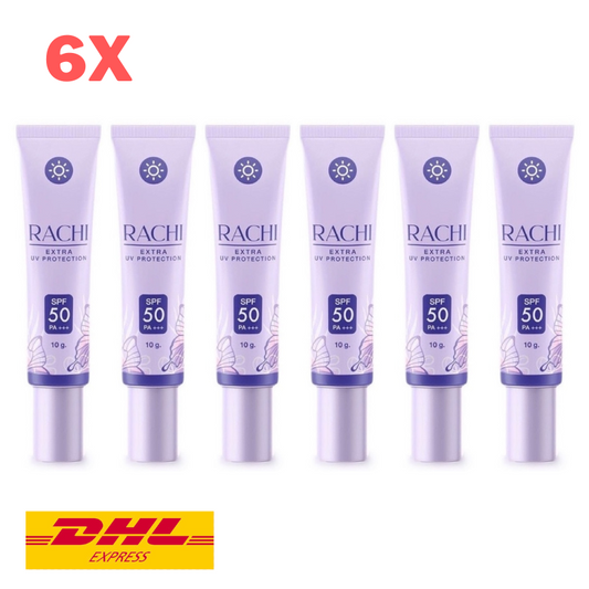 6x Rachi Sunscreen Extra UV Protection SPF 50 PA+++ Oil Control Waterproof 10 g