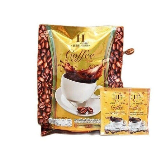 SURE HERB Coffee Instant Drink No sugar, Low calories Slim Healthy 20 sachets