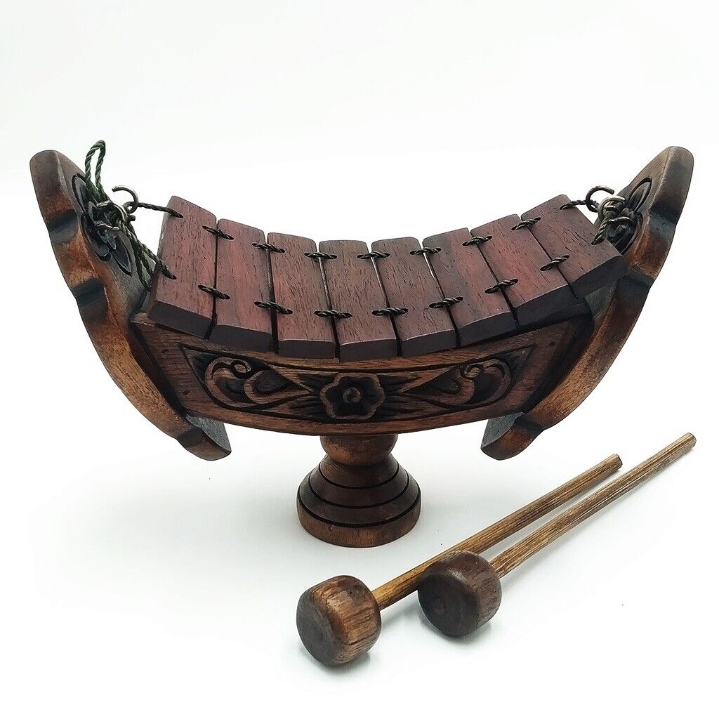 Xylophone Thai Wooden Ranad Brown Teak Wood Music Instrument Home Decor Handmade