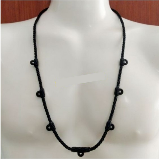 Necklace Rope Wax Hooks Hang Pendant Handmade Gift Thai Amulet Black Color 28" 7