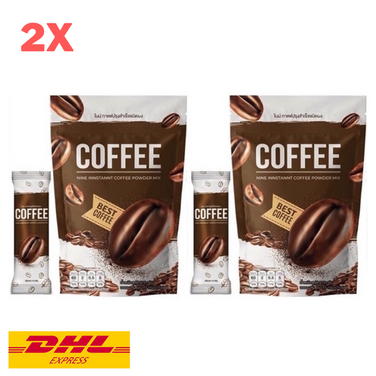2x Nine Coffee Instant Powder Mix Slimming Detox Control Hunger Help Excretion