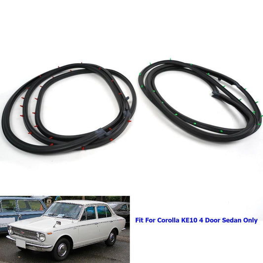 Door Rubber Seal Weatherstrip Front Pair Fit Toyota Corolla TE10 Sedan 66-70