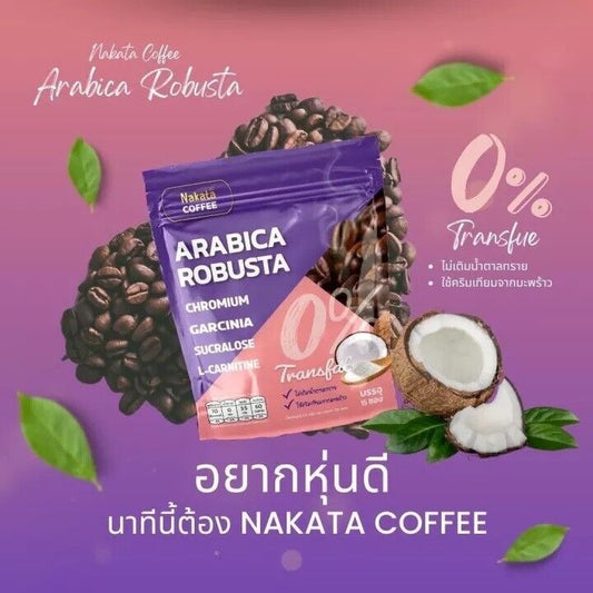 Coconut creamer coffee Nakata Arabica Robusta 0% Sugar, Trans Fat 30 sachets